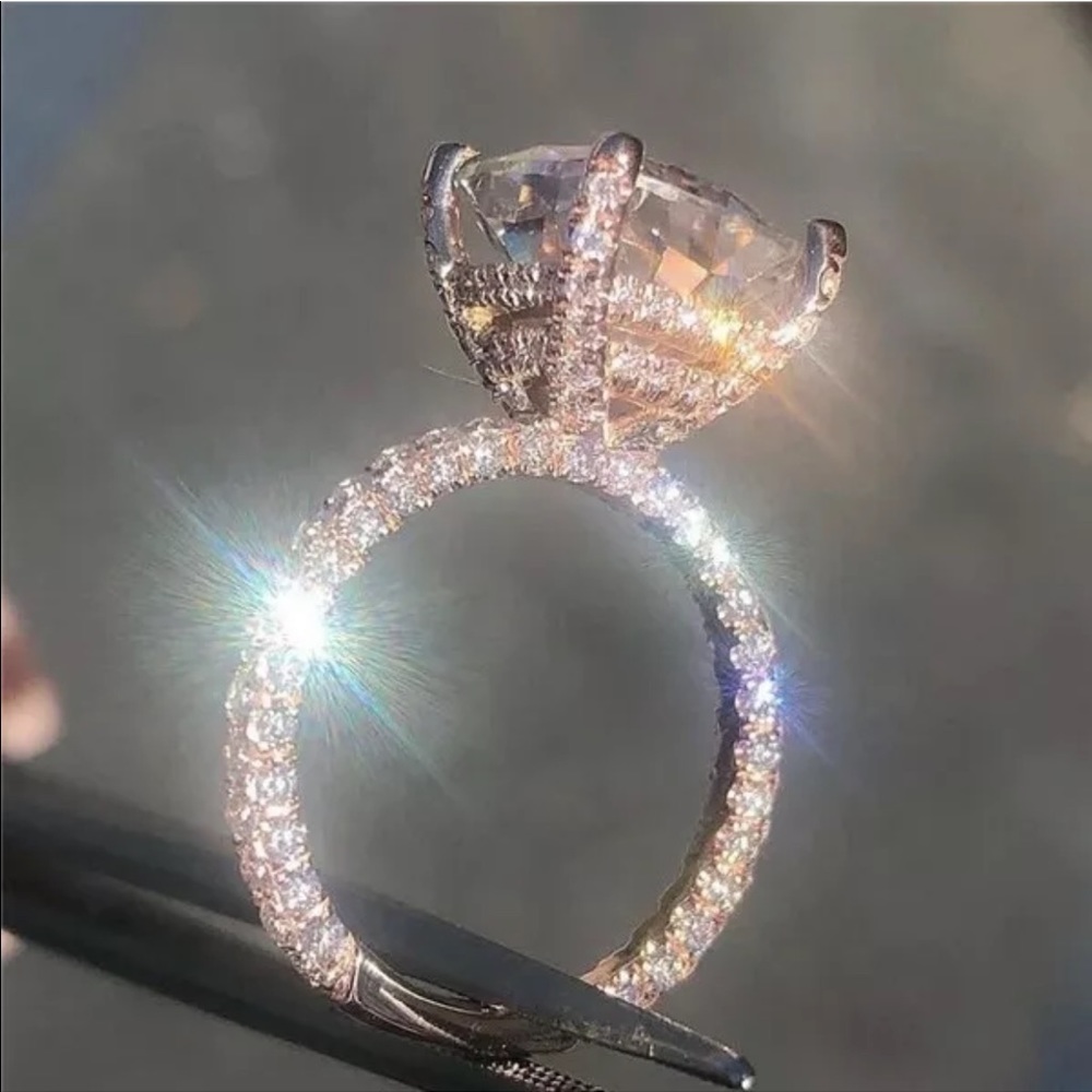 New Champagne Cushion-Cut Engagement 14k Rose Gold - Picture 2 of 5